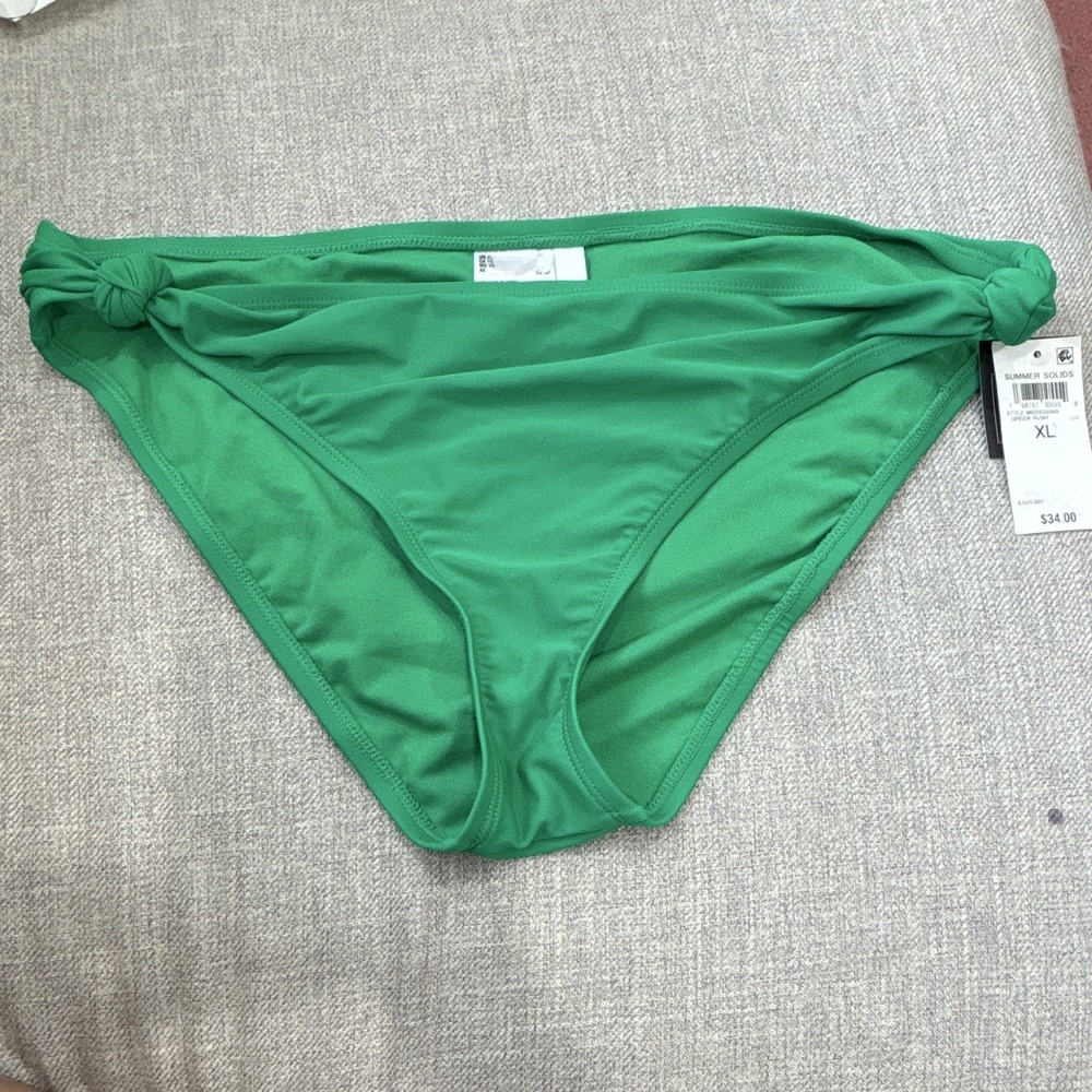 Bar III Green Solid Bikini Bottom Women's Regular XL MBSS25665